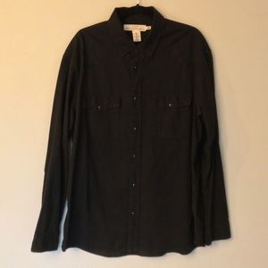 Black LOGG Button Up Long Sleeve Shirt